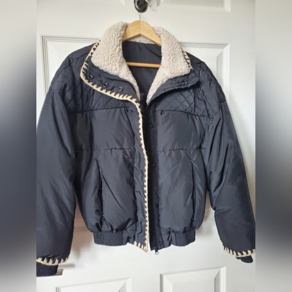 NEIGE WOMENS BLACK PUFFER JACKET SZ S